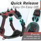 Eagloo Small Dog Harness No Pull, Service Vest with Reflective Strips and Control Handle, Adjustable and Comfortable for Easy Walking, No Choke Pet Harness with 2 Metal Rings, Red, XS