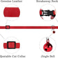 Breakaway Cat Collar Leather with Removable Bell - 13 Colors Available - Soft Adjustable Girl Boy Safety Lightweight Pet Kitten Collars Pink Brown Blue Green Red Orange Black (Red)