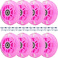 8pcs Inline Skate Wheels Led Light-Up Wheels 64/70/72/76/80mm w/Bushings 85-88A for Kids and Youth Beginners Children's Inline Skates Indoor/Outdoor Use (Pink, 80mm)