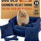 Luxury Dog Bed Chesterfield – Handcrafted Velvet Throne for Dogs | Joint Support, Calming & Temp-Regulating Comfort | Durable 5+ Years, Anti-Claw, Washable 100+ Times – XS, Blue