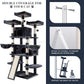Allewie 68 Inches Cat Tree/House and Towers for Big Feline/Scratching Post/Multi-Level Large Kitty Climbing Tree with Condo/Smokey Grey