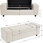 Storage Ottoman Bench,55 Inch End of Bed Linen Bench with Large Storage for Bedroom/Living Room/Entryway/Closet(Beige)