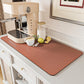 AMOAMI Coffee Mat Hide Stain Rubber Backed Absorbent Dish Drying Mat - Dark Grey, Blue, 17''x31.5''