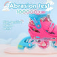 Pink Graffiti Light up Inline Skates for Girls, 4 Size Adjustable Roller Shoes with Full Illuminating Wheels for Kids, Blades Roller Skates for Beginner Teens Youth & Adult Women