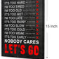 OTINGQD Inspirational Gym Wall Decor,Fitness Quotes Wall Art,Nobody Cares Let's Go Canvas Wall Decor for Home Gym