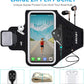 Running Armband with Earphone Bag Cell Phone Armband for iPhone 16 15 Pro 14 Plus 13 11 XR XS, Galaxy S24/S10 Water Resistant Sports Phone Holder Case & Zipper Slot Car Key Holder for 6.9 inch Phone