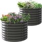 A ANLEOLIFE 2-Pack 3ft x 24” Tall Galvanized Raised Garden Beds Outdoor, Round Metal Planter Box for Planting Vegetables Flowers Herb, Anti-Rust & Easy-Setup, Quartz Grey