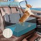 Dog Car Seat for Medium/Large Dogs, Pet Booster Seat for Under 55 lbs or 2 Small Dogs, Detachable & Washable Dog Car Bed for Backseat with 2 Safety Leashes (Black/Grey)