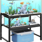 40-50 Gallon Fish Tank Stand, Aquarium Stand with 2-Tier Storage Shelves, Heavy Duty Breeder Turtle Terrarium Stand Rack for Home Office, 36.2" L x 18.9" W x 24.4" H, Black FTBK4001
