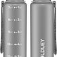 OLDLEY 32 oz Water Bottle, Motivational Water Bottle with Time Marker, Sports Water Bottle With Strap, Leakproof & BPA Free Large Water Bottles for School, Gym, Travel, Outdoor, Tritan,Gray