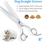 JASON 8" Straight Dog Grooming Scissors Long Pets Grooming Shears Premium Cats Trimming Kit with Offset Handle and a Jewelled Screw Sharp Comfortable