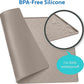 MIGHTY MONKEY 100% Waterproof Dog Food Mat, Raised Edges Silicone Pet Feeding Placemat for Cat, Dogs, Pet Bowls, High Lipped Tray Prevents Water Spills, Food on Floor, Dishwasher Safe, 22x14, Beige
