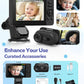 Wireless Baby Car Camera with 1080P Advanced Night Vision and 32H Battery, No Wi-Fi Needed Easy Setup Car Baby Monitor with Video Recording Adjustable Angle, Newborns Travel Essentials Gifts