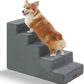 GGIB Dog Stairs for Small Dogs Cats Non-Slip Dog Steps for High Bed Pet Stairs for Sofa Couch Pet Ramp Pet Steps with Removable Washable Cover, Grey, 22" H, 5-Step