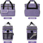 BAGLHER Dog Travel Bag for Supplies - Double-Layer Airline Approved Weekend Pet Travel Organizer Set for Dog and Cat Tote with 2 Pet Food Containers and 2 Collapsible Silicone Bowls Purple