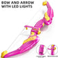 TEMI Bow and Arrow Set for Kids - Archery Toy Set - LED Light Up with Suction Cup Arrows, Target & Quiver, Indoor and Outdoor Toys for Children Boys Girls