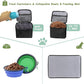 WOLT Dog Travel Bag Dog Bag for Traveling and Supplies with 2 Collapsible Bowls, 2 Food Containers, 1 Place Mat, Black