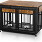Dog Crate Furniture End Table 38 Inch Hidden Kennel Cabinet with Removable Tray, Thickened Metal Frame Dog Cage, Dual-Purpose Pet House & Nightstand for Living Room