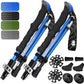 Premium Foldable Hiking Poles by USA Brand - Adjustable, Lightweight Trekking Poles Made of Aircraft Aluminum, Metal Flip Locks & Comfortable Real Cork and EVA Foam Grips