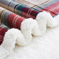 PU MEI Sherpa Fleece Throw Blanket 80" x 90" Reversible Plush Fluffy Large Big Blanket Lattice Flannel Blankets for All Season Use, Chrismas Red