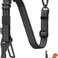 Pawaboo Dog Seatbelt for Car, 3-in-1 Dog Seat Belt Bungee, Shockproof Dogs Tether for Car with Buckle & Hook Latch, Adjustable Reflective Dogs Cars Harness Leash with 360° Lockable Buckle, Black