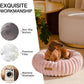 MEWOOFUN Donut Dog Beds for Small Dog, Calming Bed Round Cute Puppy Bed with Non-Slip Bottom, Fluffy Washable Pet Bed for Puppy and Kitten (Pink, S (25x25x7))