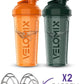 '-2 Pack- 28 oz Protein Shaker Bottles for Protein Mixes - 2x Wire Whisk | Leak Proof Shaker Cups for Protein Shakes | Protein Shaker Bottle Pack | Shakers for Protein Shakes-Green&Orange