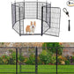 Garden Fencing 48in High, 8 Panels Total 17.7 Ft(L) Dog Fence Outdoor for Yard, Gate 21 in Wide with Low Sills. Lattice Panels for Outside, Dog Digging Fence Barrier, Garden Fences and Borders