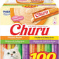 INABA Churu Cat Treats, Lickable, Squeezable Creamy Purée with Vitamin E, 0.5 Ounces per Tube, 100 Tubes Total, Chicken Variety