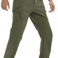 TACVASEN Men's Winter Pants 9 Pockets Fleece Snow Hiking Pants Water-Resistant Warm Softshell Thick Tactical Pants