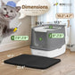 Fully Enclosed Cat Litter Box w/Lid, Scoop, Cat Mat & Odor Fitter, Large Plastic Cat Toilet with Double Door, Anti-Splashing Cat Litter Box with Lockable Front Door, Dark Grey