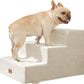 Made4Pets Dog Stairs for Small Dogs, Extra Wide Dog Steps for Bed Couch Sofa and Chair, 35D Foam Pet Steps for Small Dogs and Cats, Non-Slip Bottom Pet Stairs, Beige, 3 Steps
