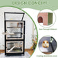 Chinchilla Cage Large Critter Nation Enclosure for Squirrel Chameleon Ferret Rat Guinea Pig Rabbit with Ramps, Chew-Proof Ramps & Slide-Out Tray