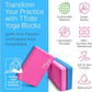 Yoga Blocks 2 Pack Set with Dance Stretch Band & Guide: Non-Slip EVA Foam Block - Ideal Stretching Equipment for Home Workouts, Pilates, Dance, Ballet, Gymnastics, Exercise - Stretch Strap Stuff Props