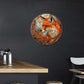 Lygond Metal Sign Tin Sign Circular Stained Glass Fox Gardening Decor Gift for Bar 8×8 Inches