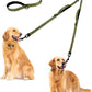 PetBonus Double Dog Leash, No Tangle Dual Leash, Reflective Walking Training Lead, 4 Comfortable Padded Handles for 2 Dogs with Collapsible Bowl and Waste Bags (Army Green, Large)