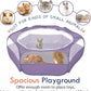 Pawaboo Small Animals Playpen, Waterproof Small Pet Cage Tent with Zippered Cover, Portable Outdoor Yard Fence with 3 Metal Rod for Chick/Kitten/Puppy/Guinea Pig/Rabbits/Hamster/Chinchillas, Purple