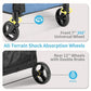 EchoSmile Heavy-Duty Large Dog Stroller with Shock-Absorbing Wheels, Foldable Pet Travel Carrier for Medium & Large Dogs, 5 Mesh Windows, 160 lbs Capacity, Easy Assembly & Storage