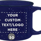 DISCOUNT PROMOS Custom Ceramic Campfire Coffee Mugs 13 oz. Set of 50, Personalized Bulk Pack - Perfect for Tea, Espresso, Cappuccino, Hot Cocoa - Blue