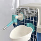 Choco Nose Patented No-Drip Water Bottle/Feeder and Detachable Food Dish Set for Puppies/Toy Breed Dogs/Rabbits/Cats/Chinchillas and Other Small Pets and Animals 10.2 Oz Nozzle 13mm, Aqua(C528 C607)