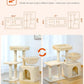 PEQULTI Small Cat Tree, [28.5''] Cat Tower for Indoor Cats, 2 Styles Activity Tree with Cat Scratching Posts, Big Hammock and Removable Top Perch Beige