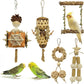 5-Pack Natural Hanging Basket Bird Toys – Foraging & Chewing Toys for Parakeets, Cockatiels, Conures & Small Birds – No Plastic, All-Natural Materials