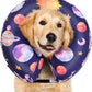 CuteBone Inflatable Dog Cone with Removable Soft Fleece Covers for Small/Medium/Large Dogs and Cats Neck Donut Collar After Surgery GWB11L