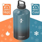 Coolflask 128 oz Gallon Water Bottle Insulated with Straw&3 Lids, Water Jug Large Stainless Steel Metal Vacuum Wide Mouth for Sports, Gym or Office, Non-BPA Keep Cold 48H Hot 24H, Samurai Cyan