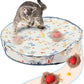 Rocfish Interactive Cat Toys Ball - Automatic Fast Rolling Ball in Play Mat, Hide and Seek Mouse Catching Game, Low-Noise Cat Enrichment Toys in Pouch for Indoor Bored Cats (Red Toy & Round Mat)