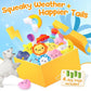Irresistible Weather-Themed 20-Pack Squeaky Dog Toys Set for Small Dogs & Puppies, Included 16 Plush Toys with Vibrant Characters to Keep Them Busy & 4 Dog Bags