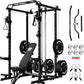 RitFit Power Cage with Optional LAT PullDown/Cable Crossover, 1000LB Squat Rack for Home & Garage Gym, with Weight Storage Rack and More Training Attachments, ASTM-Certified