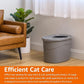 Amazon Basics Large Cat Litter Box with High Sides, Top Entry, Includes Scoop, 20.5 x 14.75 x 14.38 inches, Grey