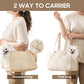 Dog Purse Carrier for Small Dogs, Soft Soft Sided Folding Dog Carriers for Small Dogs Medium Cats Puppies up to 15 Lbs, Washable Breathable Puppy Carrier for Outdoor Travel (Large Beige)