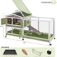 GUTINNEEN Rabbit Hutch with Chew-Resistant Ramp Indoor Bunny Cage Outdoor Guinea Pig Cage with Wheels and Leakproof Tray